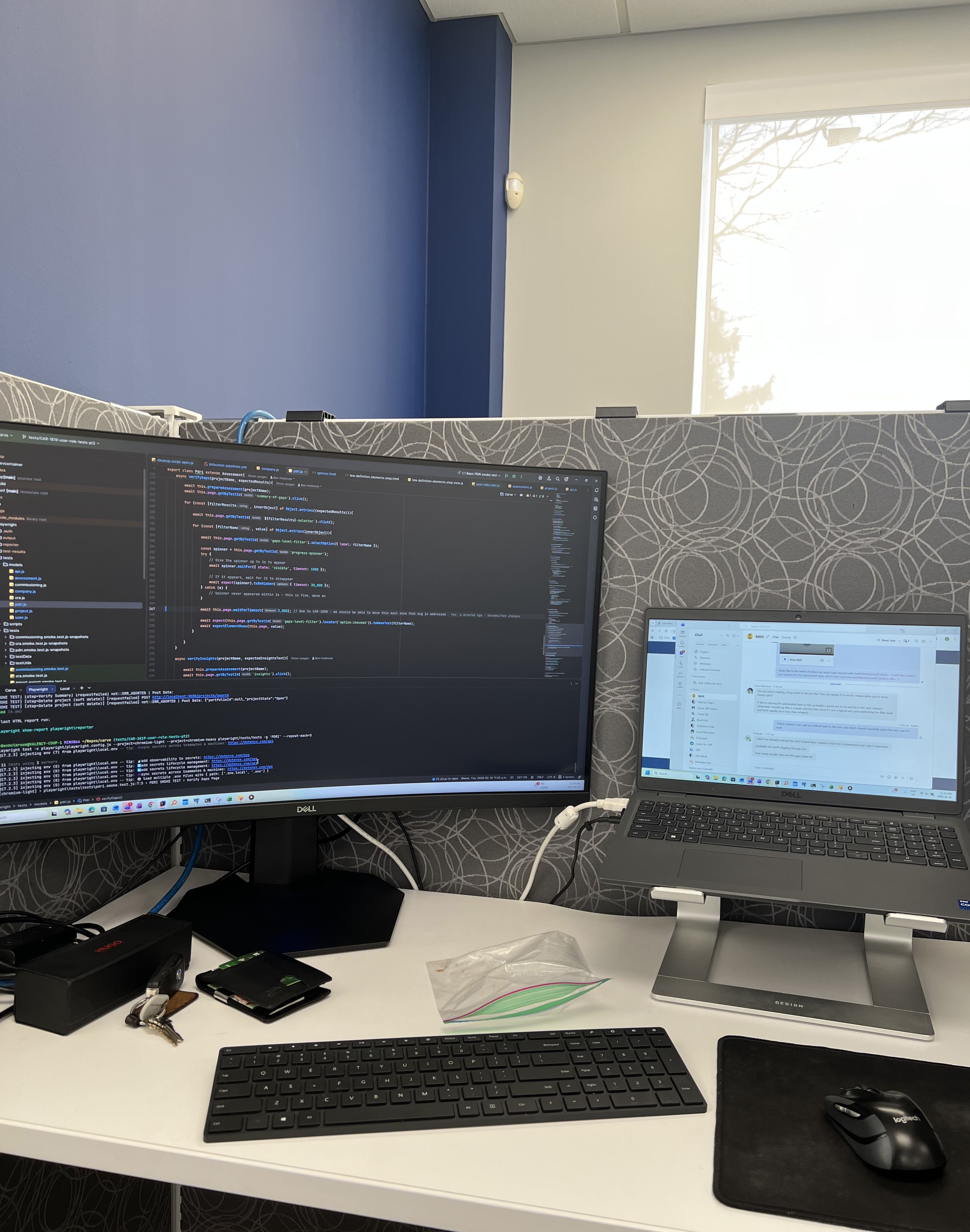 An image of my desk in the Valency Office